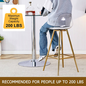 English Elm Modern Pu Leather Upholstered Barstools with Sleek Metal Legs for Kitchen or Dining W1512P515143