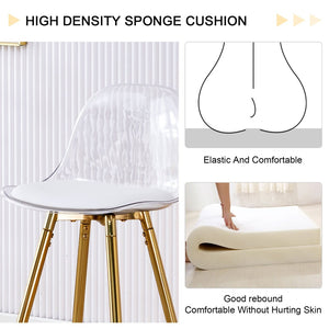 English Elm Modern Pu Leather Upholstered Barstools with Sleek Metal Legs for Kitchen or Dining W1512P515143