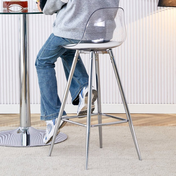 English Elm Modern Pu Leather Upholstered Barstools with Metal Legs for Kitchen Counter Seating W1512P515160