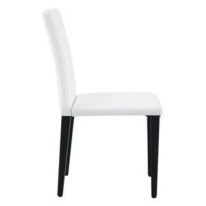 English Elm 4-Pack PU Leather Dining Chairs with Buckle Backrest Slim Metal Legs Modern Set W1512P515662