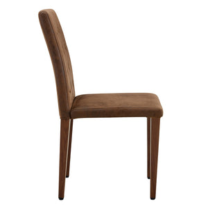 English Elm 2-Piece Button-Tufted Suede Dining Chair Set with Walnut Legs for Elegant Rooms W1512P517276
