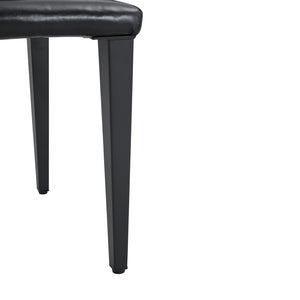 English Elm 2-Pack PU Leather Dining Chairs Buckle Backrest Golden Legs Modern Banquet Seating Black W1512P518956