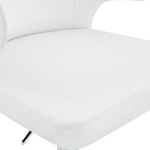 English Elm Modern Swivel Barstool Set of Two Pu Leather High Back Counter Height Seating White + Silver W1512P528754
