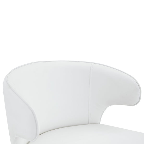 English Elm Modern Swivel Barstool Set of Two Pu Leather High Back Counter Height Seating White + Silver W1512P528754