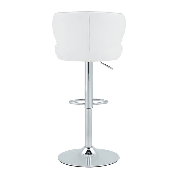 English Elm Modern Swivel Barstool Set of Two Pu Leather High Back Counter Height Seating White + Silver W1512P528754