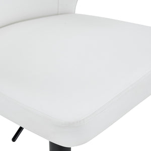 English Elm Modern Swivel Barstool Set of Two Pu Leather High Back Counter Height Seating Black + White W1512P528804