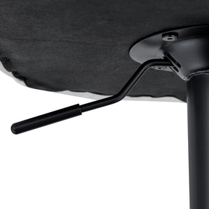 English Elm Modern Swivel Barstool Set of Two Pu Leather High Back Counter Height Seating Black + White W1512P528804