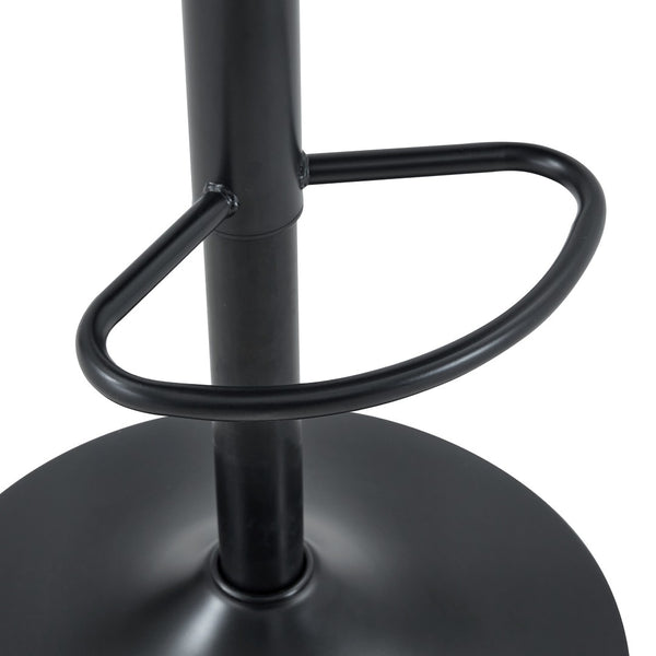 English Elm Modern Swivel Barstool Set of Two Pu Leather High Back Counter Height Seating Black + White W1512P528804