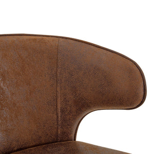 English Elm Modern Swivel Barstool Set of 2 Padded Suede Seat Ergonomic High Back for Kitchen W1512P528832