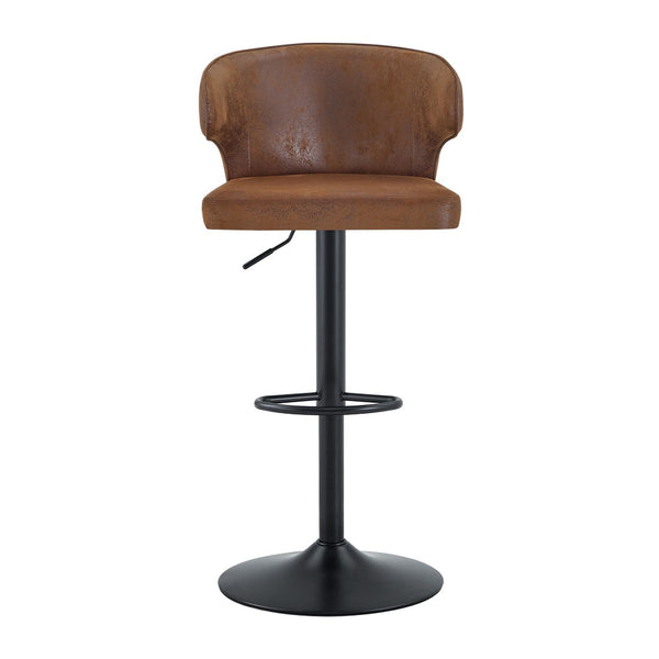 English Elm Modern Swivel Barstool Set of 2 Padded Suede Seat Ergonomic High Back for Kitchen W1512P528832