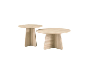 English Elm Retro-style Round Nesting Tables Mid-century Crisscross Legs Mdf Living Room Set Natural W1512P537604