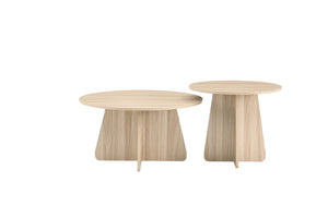 English Elm Retro-style Round Nesting Tables Mid-century Crisscross Legs Mdf Living Room Set Natural W1512P537604