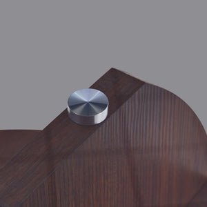 English Elm Creative Round Coffee Table Walnut Mdf Base Gray Tempered Glass Hidden Storage Lounge W1512P537677