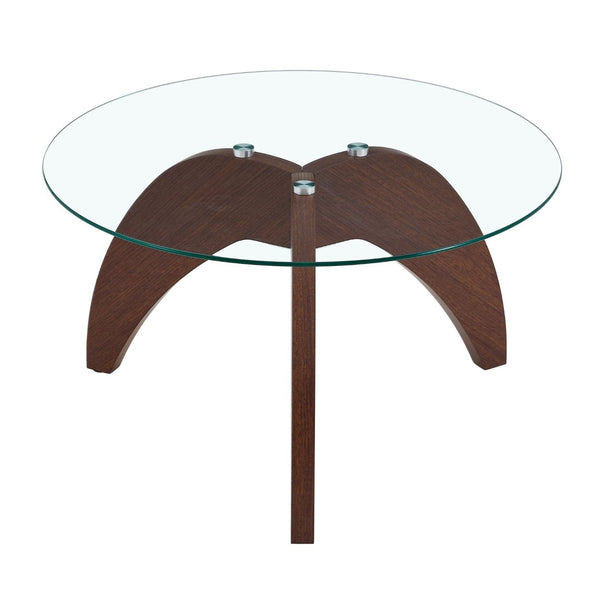 English Elm Creative Sculptural Claw Foot Round Glass Top Coffee Table for Modern Living Rooms W1512P537720