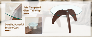 English Elm Creative Sculptural Claw Foot Round Glass Top Coffee Table for Modern Living Rooms W1512P537720