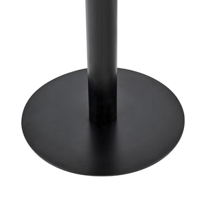 English Elm 23.6 Inch Round Marble Look Side Table with Stainless Steel Edge Trim and Metal Base Blue W1512P538155