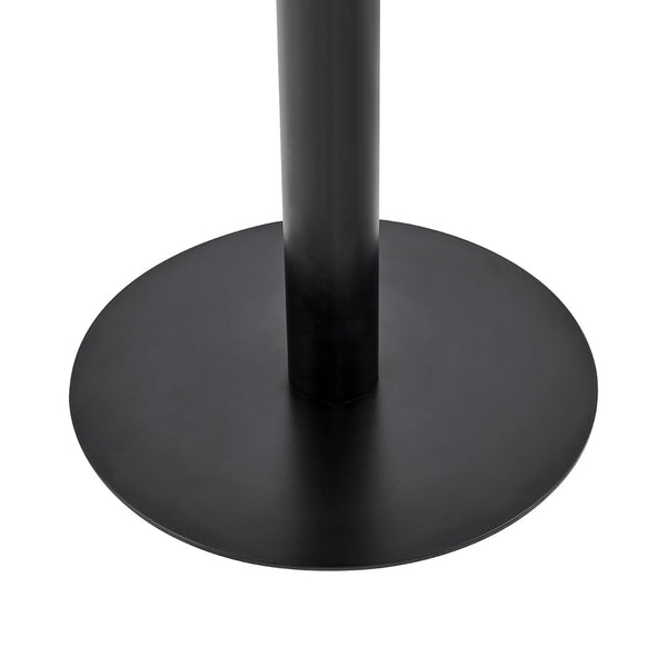English Elm 23.6 Inch Round Marble Look Side Table with Stainless Steel Edge Trim and Metal Base Blue W1512P538155