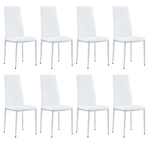 English Elm Modern Pu Leather Dining Chair Set of Six with Diamond Back and Silver Legs W1512P539984