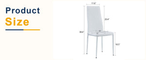 English Elm Modern Pu Leather Dining Chair Set of Six with Diamond Back and Silver Legs W1512P539984