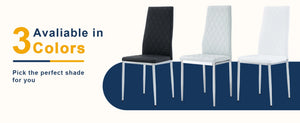 English Elm Modern Pu Leather Dining Chair Set of Six with Diamond Back and Silver Legs W1512P539984