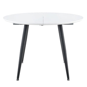 English Elm Using a Telescopic Extension Round Mdf Dining Table with Black Metal Legs Seats Four W1512P540995