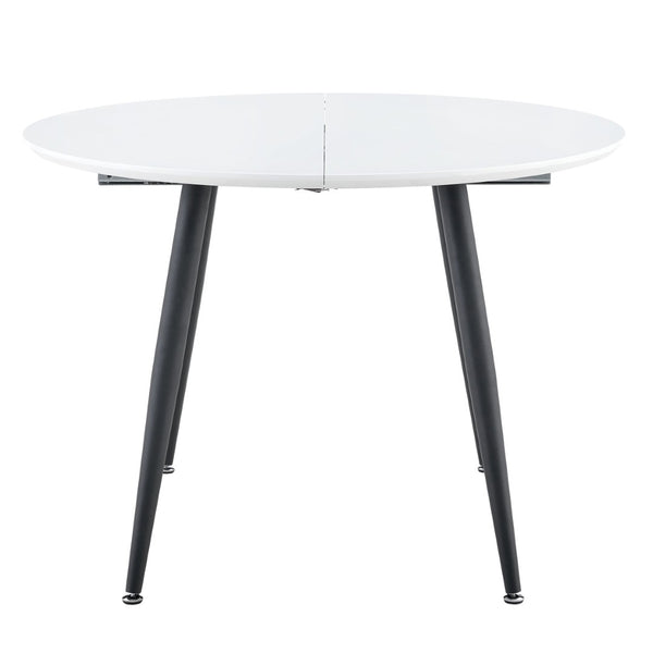 English Elm Using a Telescopic Extension Round Mdf Dining Table with Black Metal Legs Seats Four W1512P540995