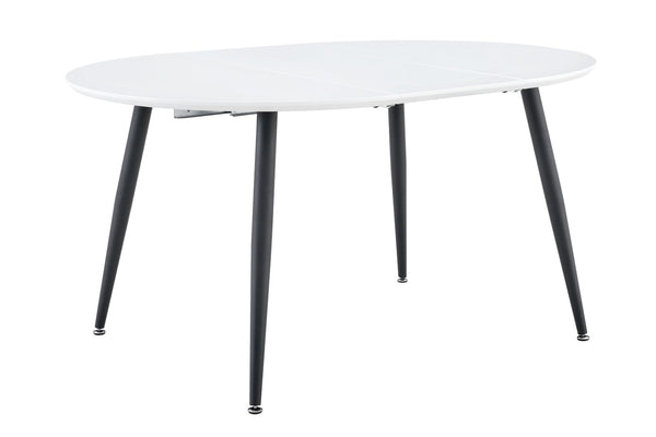 English Elm Using a Telescopic Extension Round Mdf Dining Table with Black Metal Legs Seats Four W1512P540995