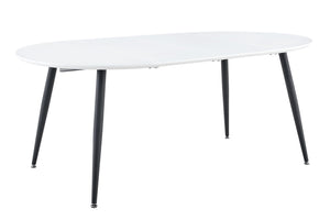 English Elm Using a Telescopic Extension Round Mdf Dining Table with Black Metal Legs Seats Four W1512P540995