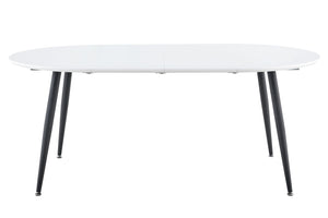 English Elm Using a Telescopic Extension Round Mdf Dining Table with Black Metal Legs Seats Four W1512P540995