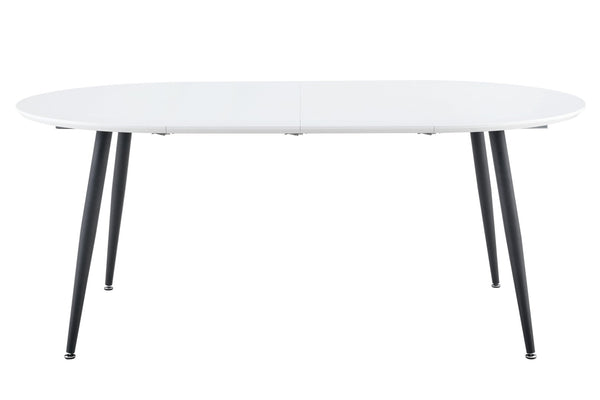 English Elm Using a Telescopic Extension Round Mdf Dining Table with Black Metal Legs Seats Four W1512P540995