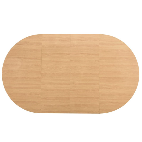 English Elm 3-in-1 Extendable Round to Oval Dining Table Solid Hardwood Legs Seats up to 8 W1512P541011