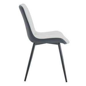 English Elm Extended Cushion PU Leather Dining Chair Set of Four Modern Two Tone Sculpted Shell W1512P549860