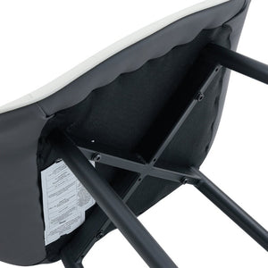 English Elm Extended Cushion PU Leather Dining Chair Set of Four Modern Two Tone Sculpted Shell W1512P549860