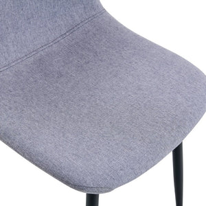 English Elm Luxury Linen-Cotton Dining Chairs Set of Four with Sleek Black Metal Base Modern Gray W1512P551570