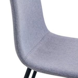 English Elm Luxury Linen-Cotton Dining Chairs Set of Four with Sleek Black Metal Base Modern Gray W1512P551570
