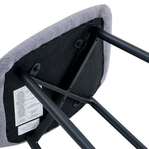 English Elm Luxury Linen-Cotton Dining Chairs Set of Four with Sleek Black Metal Base Modern Gray W1512P551570