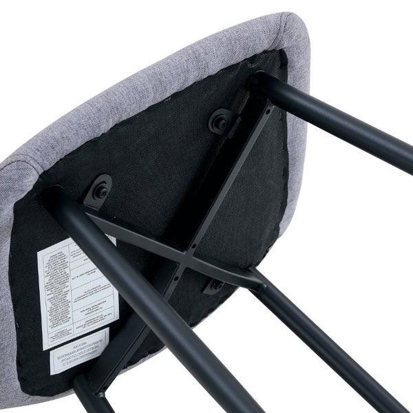 English Elm Luxury Linen-Cotton Dining Chairs Set of Four with Sleek Black Metal Base Modern Gray W1512P551570