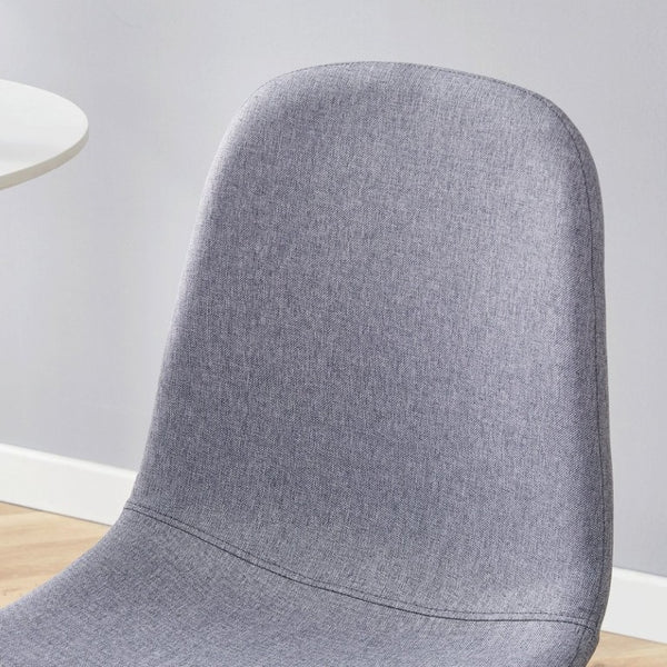 English Elm Luxury Linen-Cotton Dining Chairs Set of Four with Sleek Black Metal Base Modern Gray W1512P551570
