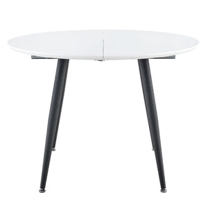 English Elm Using a Telescopic Extension Round MDF Dining Table with Sleek Black Metal Legs W1512P552996
