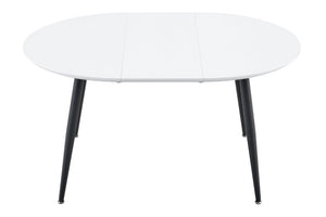 English Elm Using a Telescopic Extension Round MDF Dining Table with Sleek Black Metal Legs W1512P552996