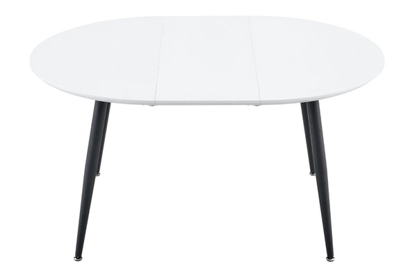 English Elm Using a Telescopic Extension Round MDF Dining Table with Sleek Black Metal Legs W1512P552996