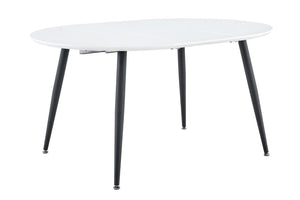 English Elm Using a Telescopic Extension Round MDF Dining Table with Sleek Black Metal Legs W1512P552996