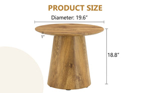 English Elm Natural Wood Grain Round MDF Coffee Table Compact Accent for Small Living Spaces W1512P553694