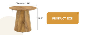 English Elm Natural Wood Grain Round MDF Coffee Table Compact Accent for Small Living Spaces W1512P553694