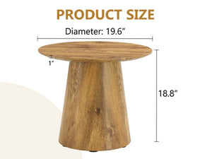 English Elm Natural Wood Grain Round MDF Coffee Table Compact Accent for Small Living Spaces W1512P553694