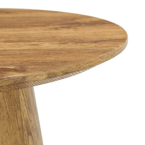 English Elm Natural Wood Grain Round MDF Coffee Table Compact Accent for Small Living Spaces W1512P553694