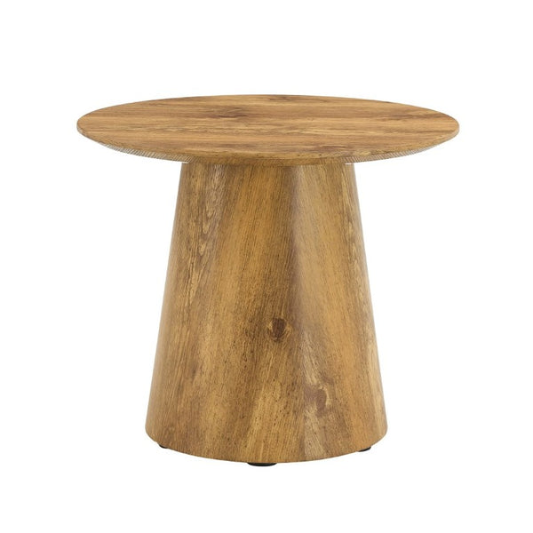 English Elm Natural Wood Grain Round MDF Coffee Table Compact Accent for Small Living Spaces W1512P553694