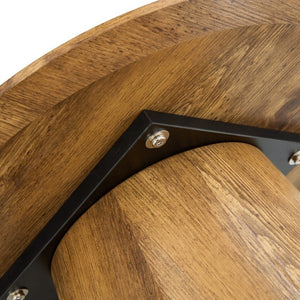 English Elm Natural Wood Grain Round MDF Coffee Table Compact Accent for Small Living Spaces W1512P553694