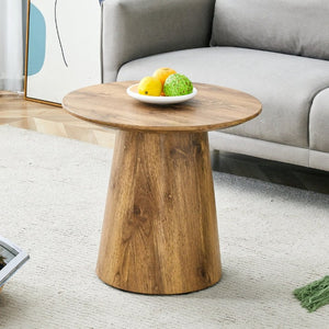 English Elm Natural Wood Grain Round MDF Coffee Table Compact Accent for Small Living Spaces W1512P553694