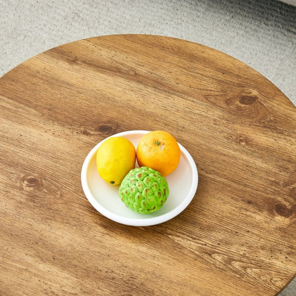 English Elm Natural Wood Grain Round MDF Coffee Table Compact Accent for Small Living Spaces W1512P553694
